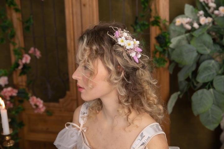 Purple Flower Hair Comb: Boho Bridal Wedding Accessories – handmade floral hair accessory by magaela