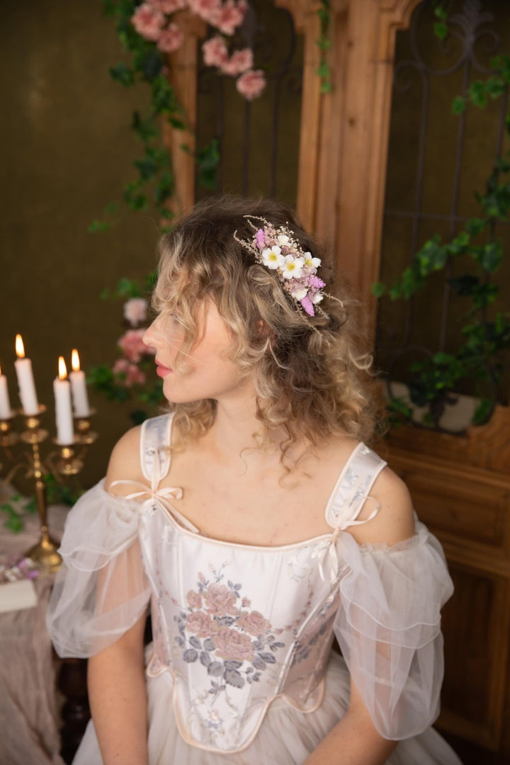 Purple Flower Hair Comb: Boho Bridal Wedding Accessories – handmade floral hair accessory by magaela