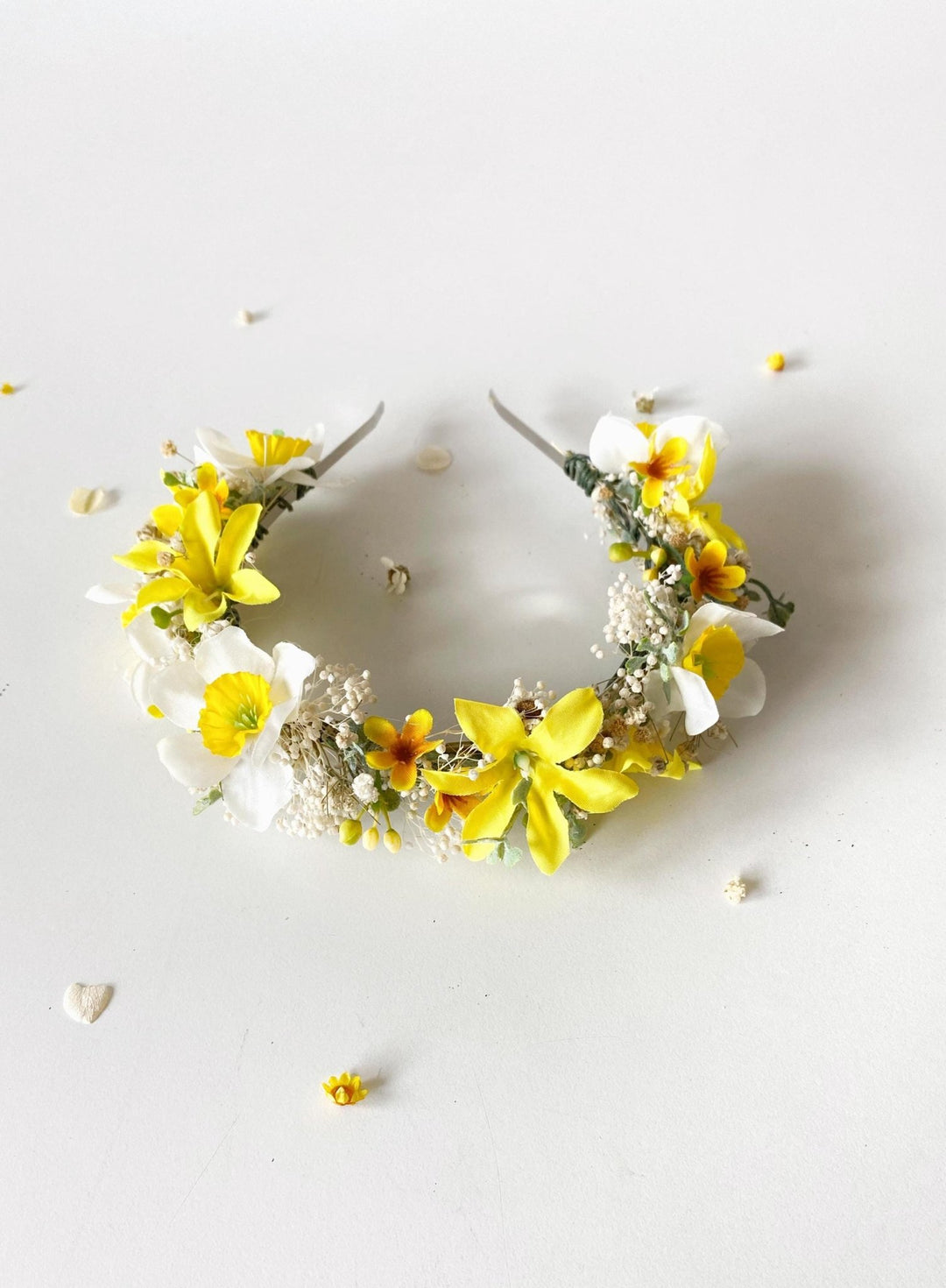 Forsythia Flower Crown: Yellow Narcissus Headband, Bridal Headpiece – handmade floral hair accessory by magaela