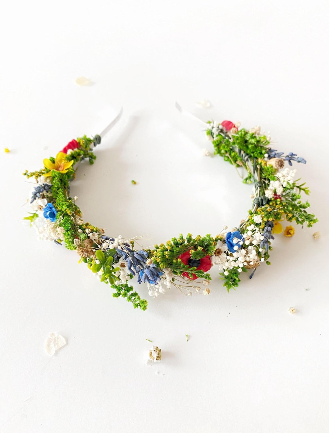 Folk Flower Headband: Slavic Wedding Hair Jewelry, Meadow Headpiece – handmade floral hair accessory by magaela