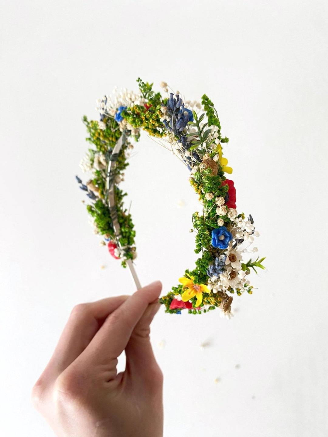 Folk Flower Headband: Slavic Wedding Hair Jewelry, Meadow Headpiece – handmade floral hair accessory by magaela