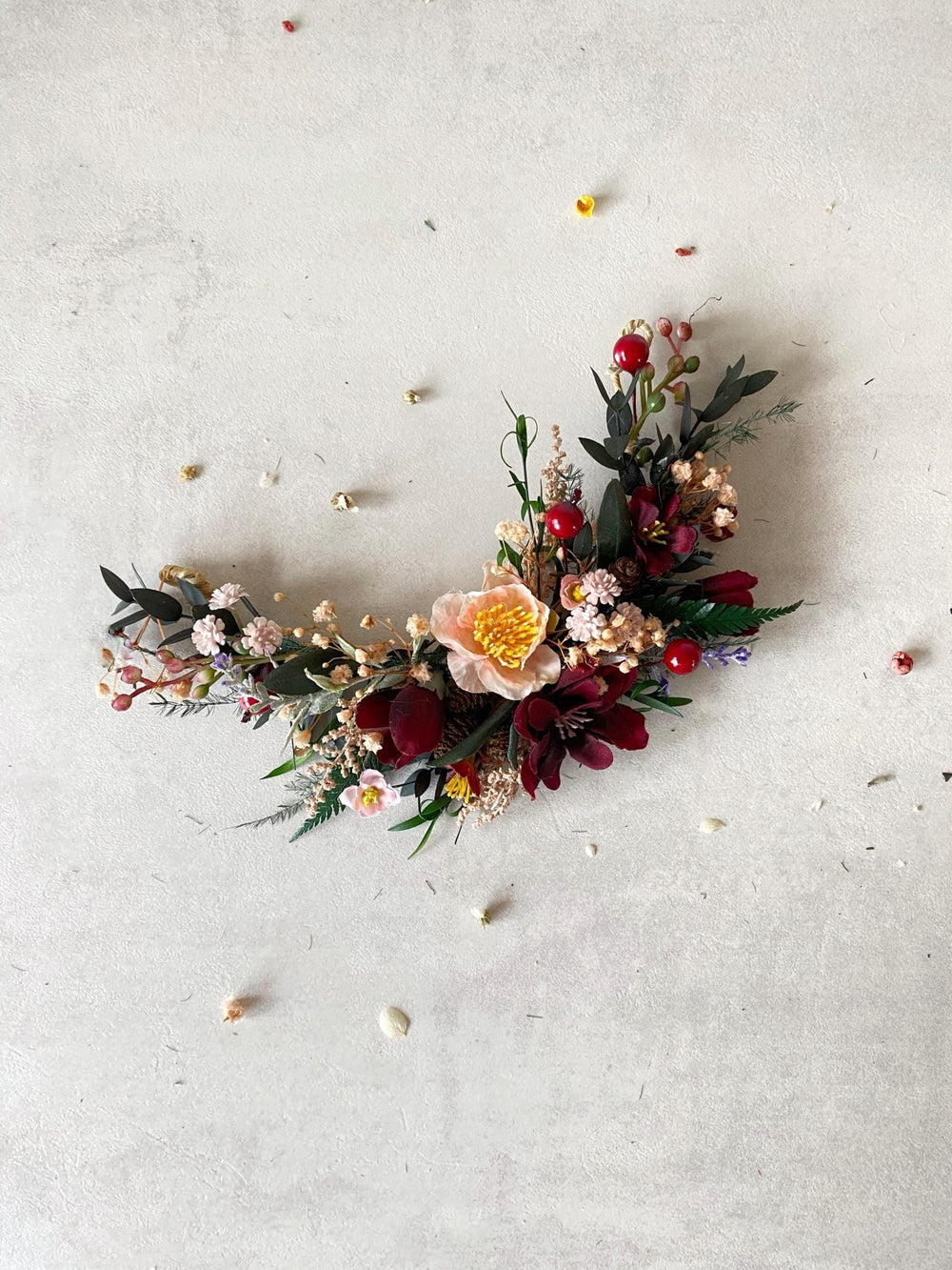 Woodland Wedding Hair Vine: Rustic Bridal Hair Comb, Berries – handmade floral hair accessory by magaela