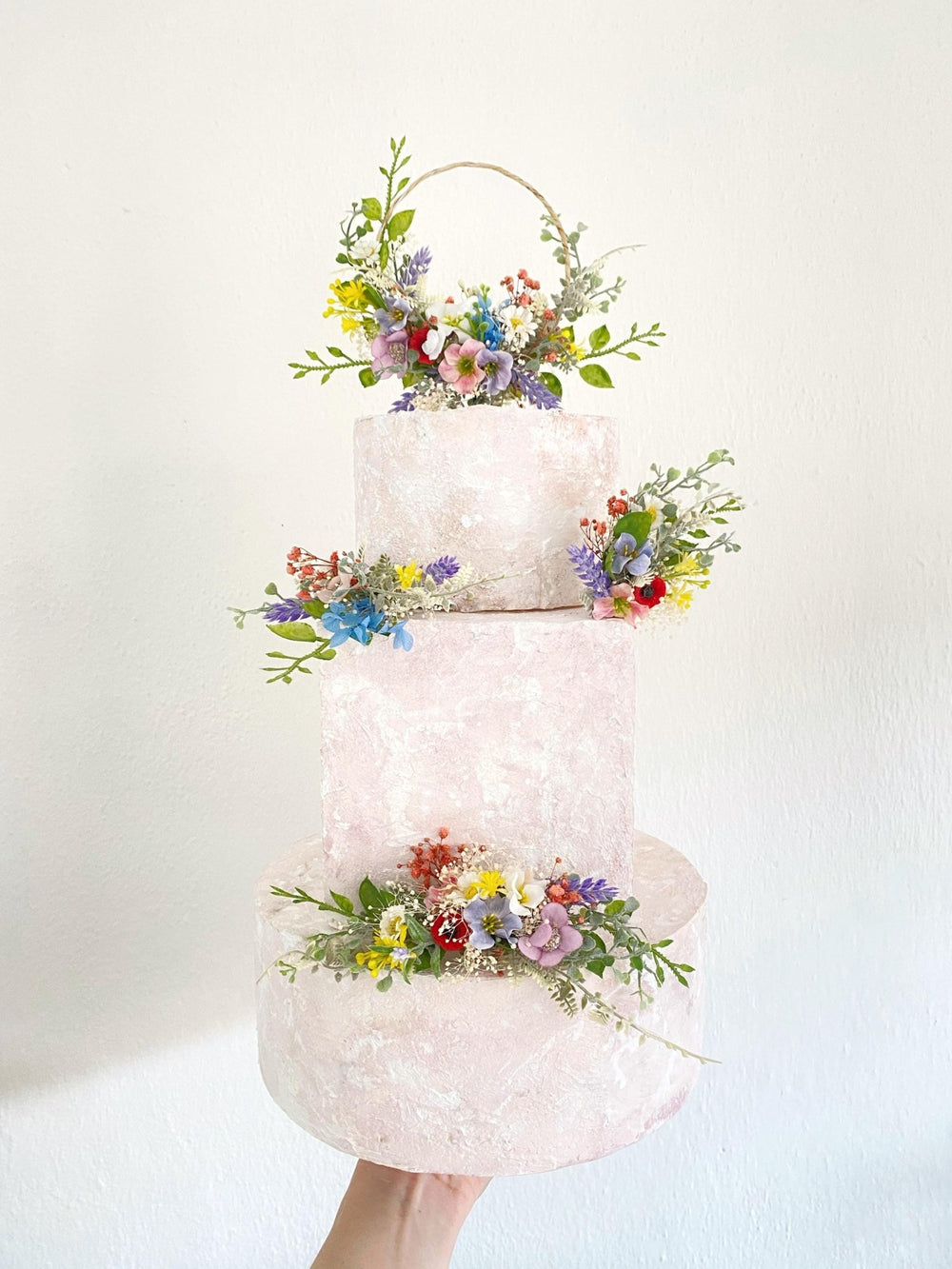 Wildflower Wedding Cake Topper Set: Boho Meadow Flowers, Artificial & Preserved – handmade floral hair accessory by magaela