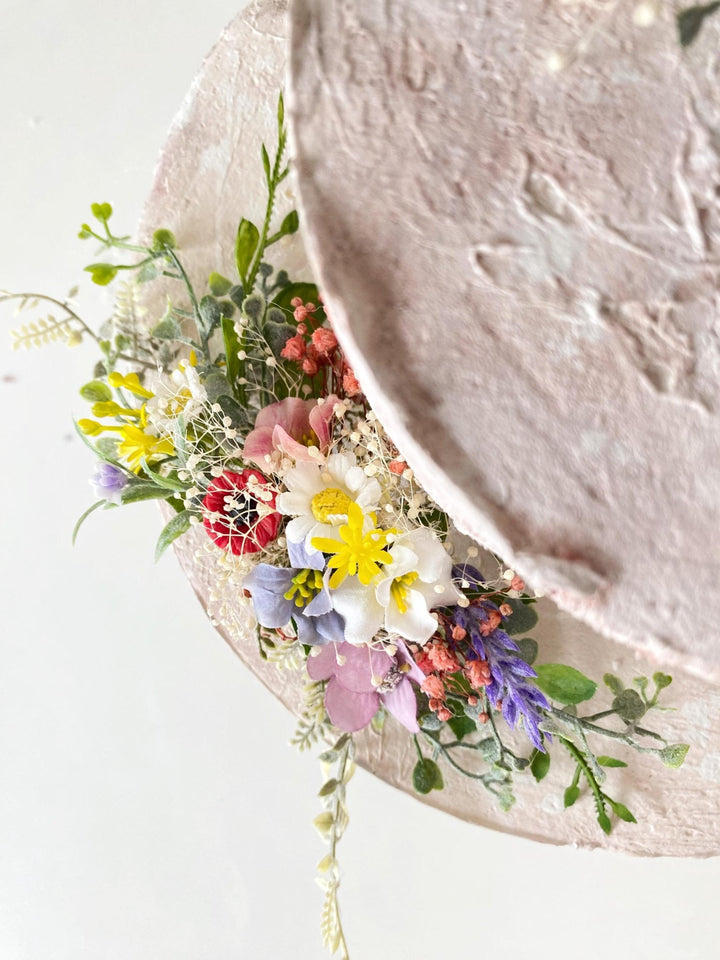 Wildflower Wedding Cake Topper Set: Boho Meadow Flowers, Artificial & Preserved – handmade floral hair accessory by magaela