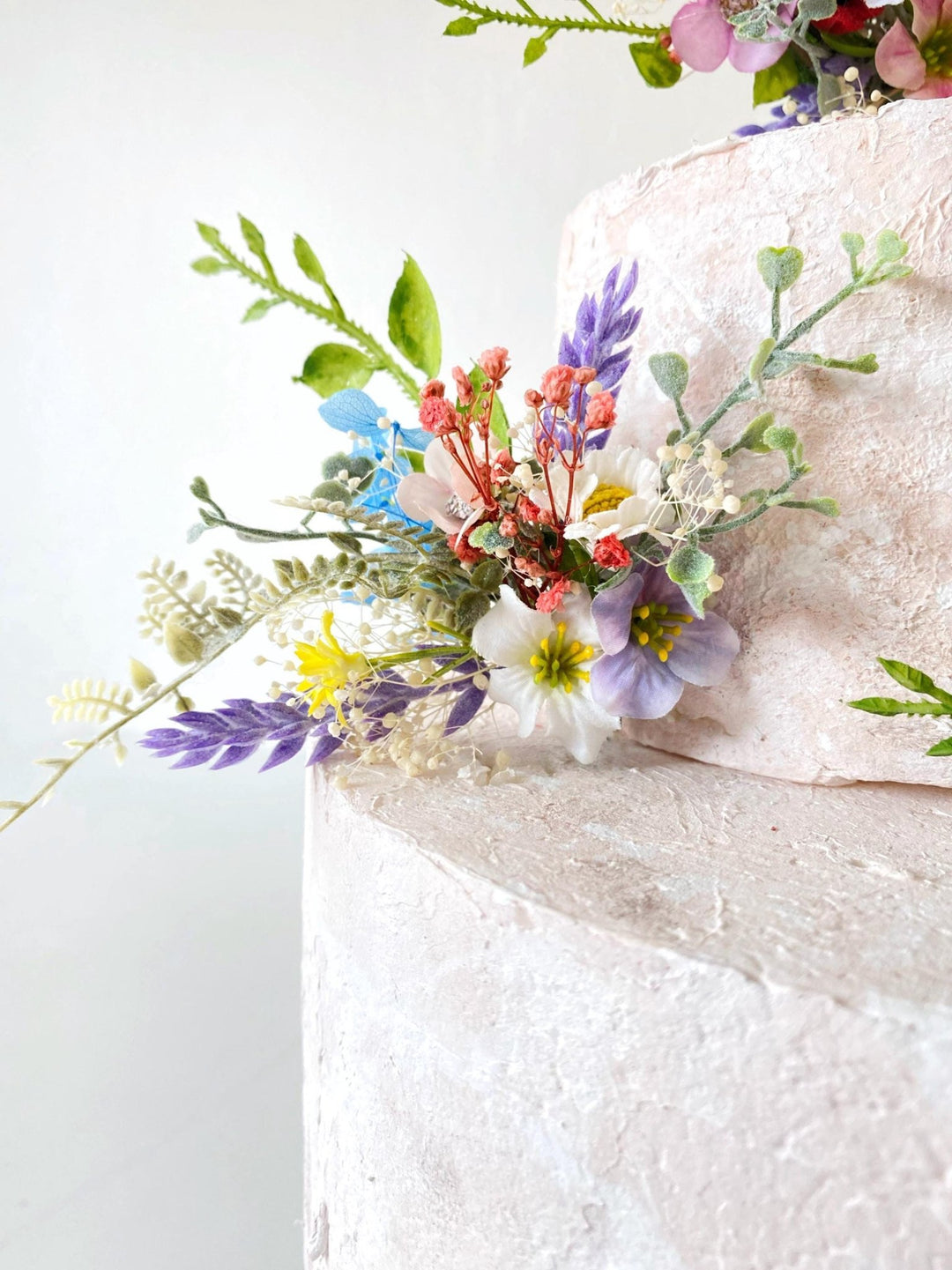 Wildflower Wedding Cake Topper Set: Boho Meadow Flowers, Artificial & Preserved – handmade floral hair accessory by magaela