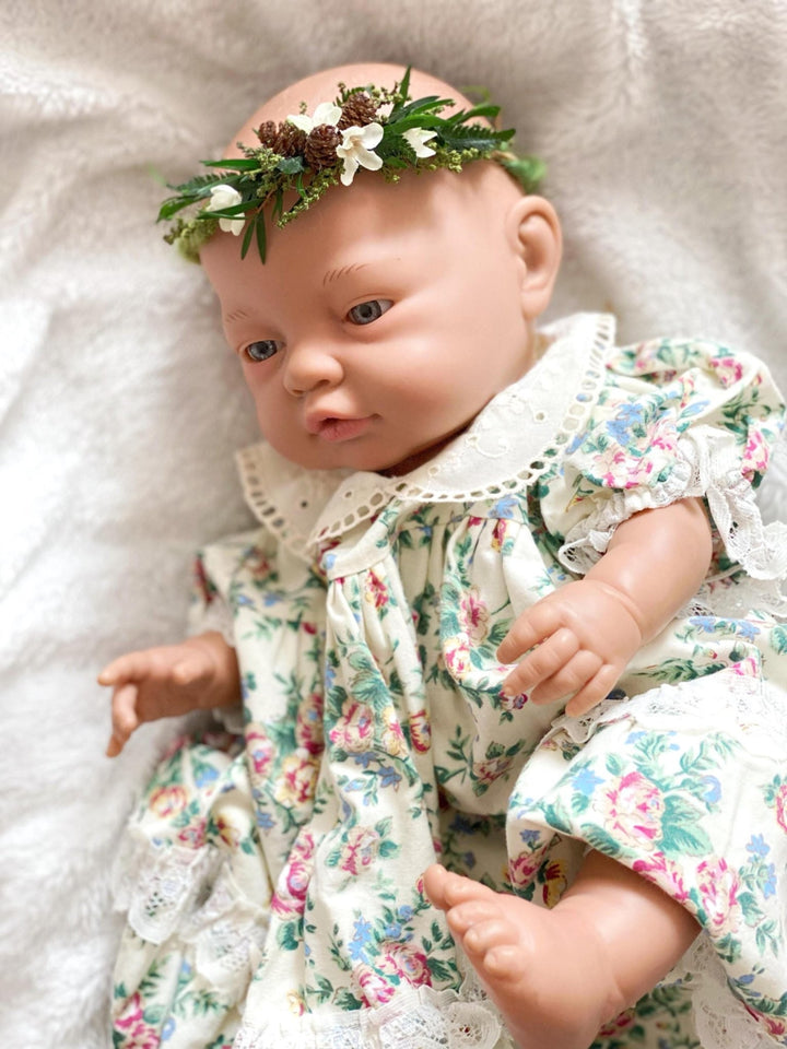 Woodland Newborn Flower Wreath: Greenery Photo Prop, Baby Crown – handmade floral hair accessory by magaela