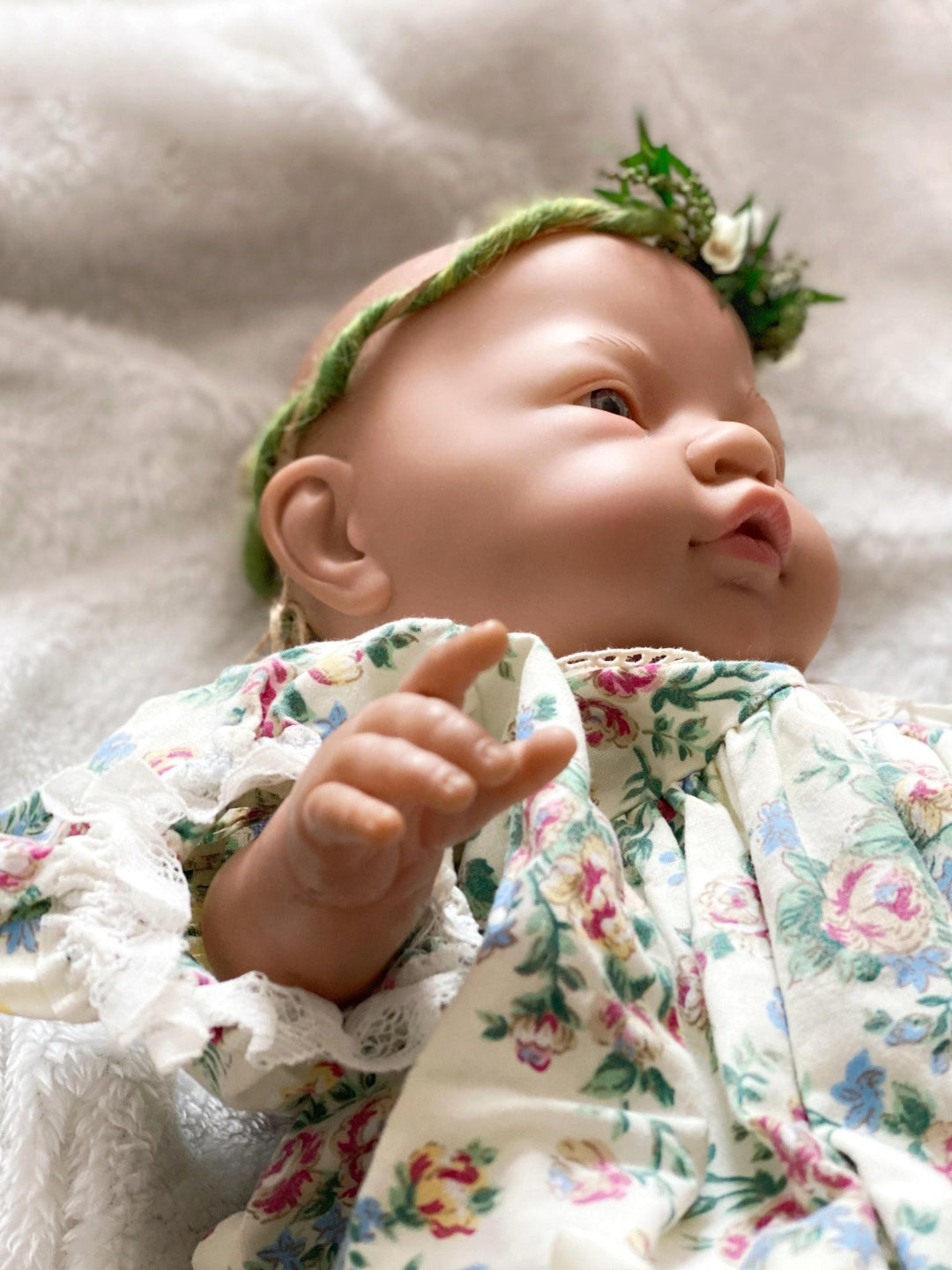 Woodland Newborn Flower Wreath: Greenery Photo Prop, Baby Crown – handmade floral hair accessory by magaela