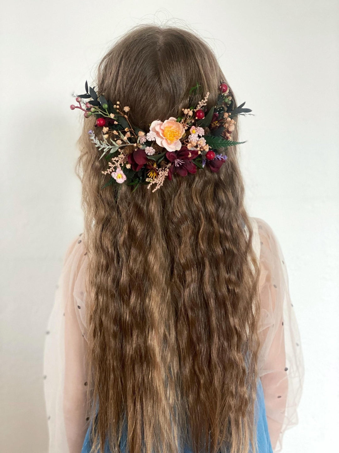 Woodland Wedding Hair Vine: Rustic Bridal Hair Comb, Berries – handmade floral hair accessory by magaela