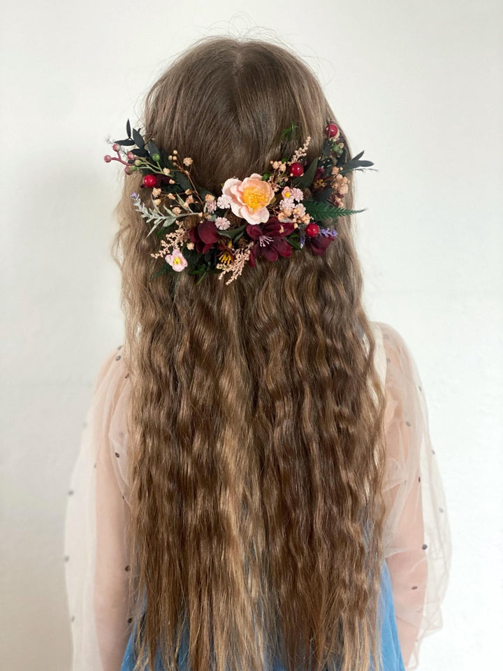 Woodland Wedding Hair Vine: Rustic Bridal Hair Comb, Berries – handmade floral hair accessory by magaela