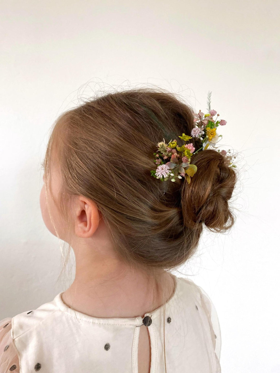 Daisy Flower Hair Pins: Yellow & Pink Boho Wedding Hair Accessories – handmade floral hair accessory by magaela