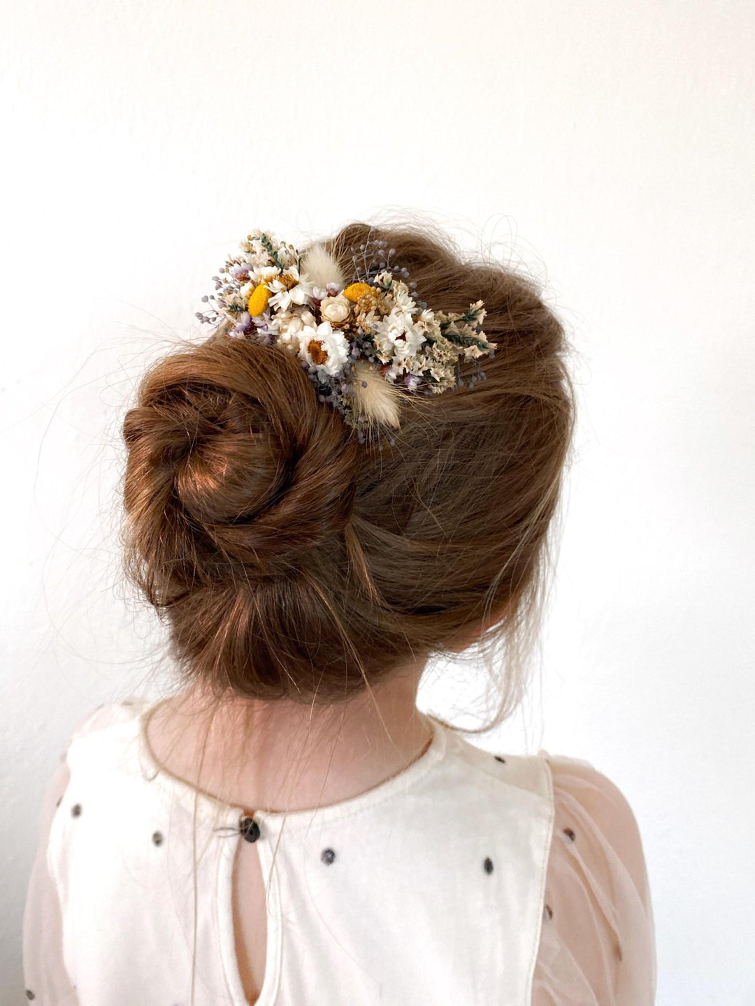 Dried Flower Hair Comb: Rustic Wedding Bridal Hair Clip – handmade floral hair accessory by magaela