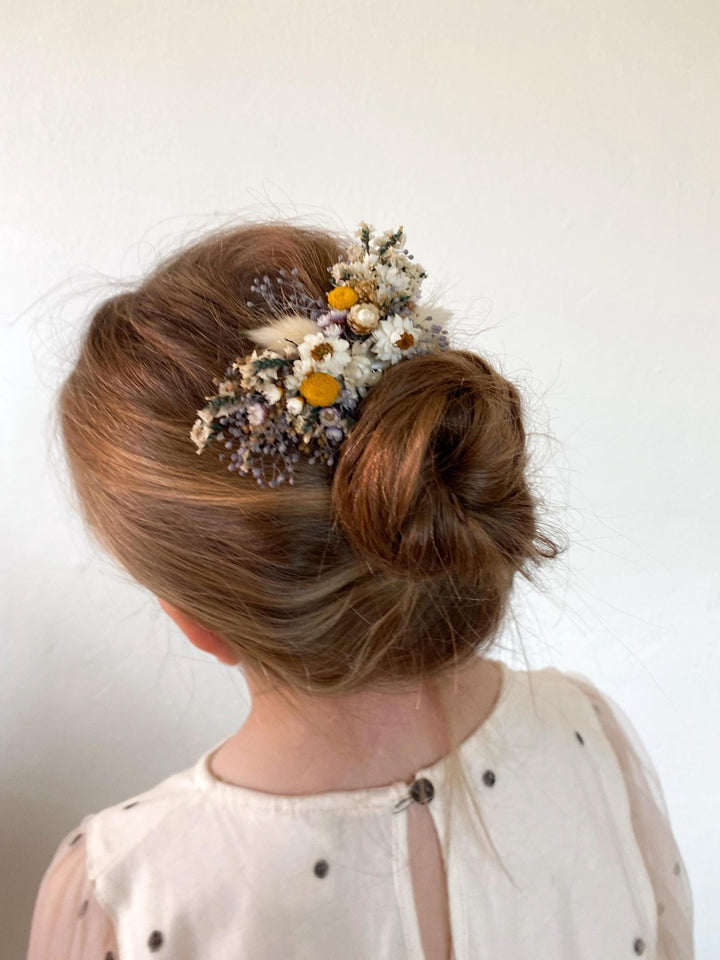 Dried Flower Hair Comb: Rustic Wedding Bridal Hair Clip – handmade floral hair accessory by magaela