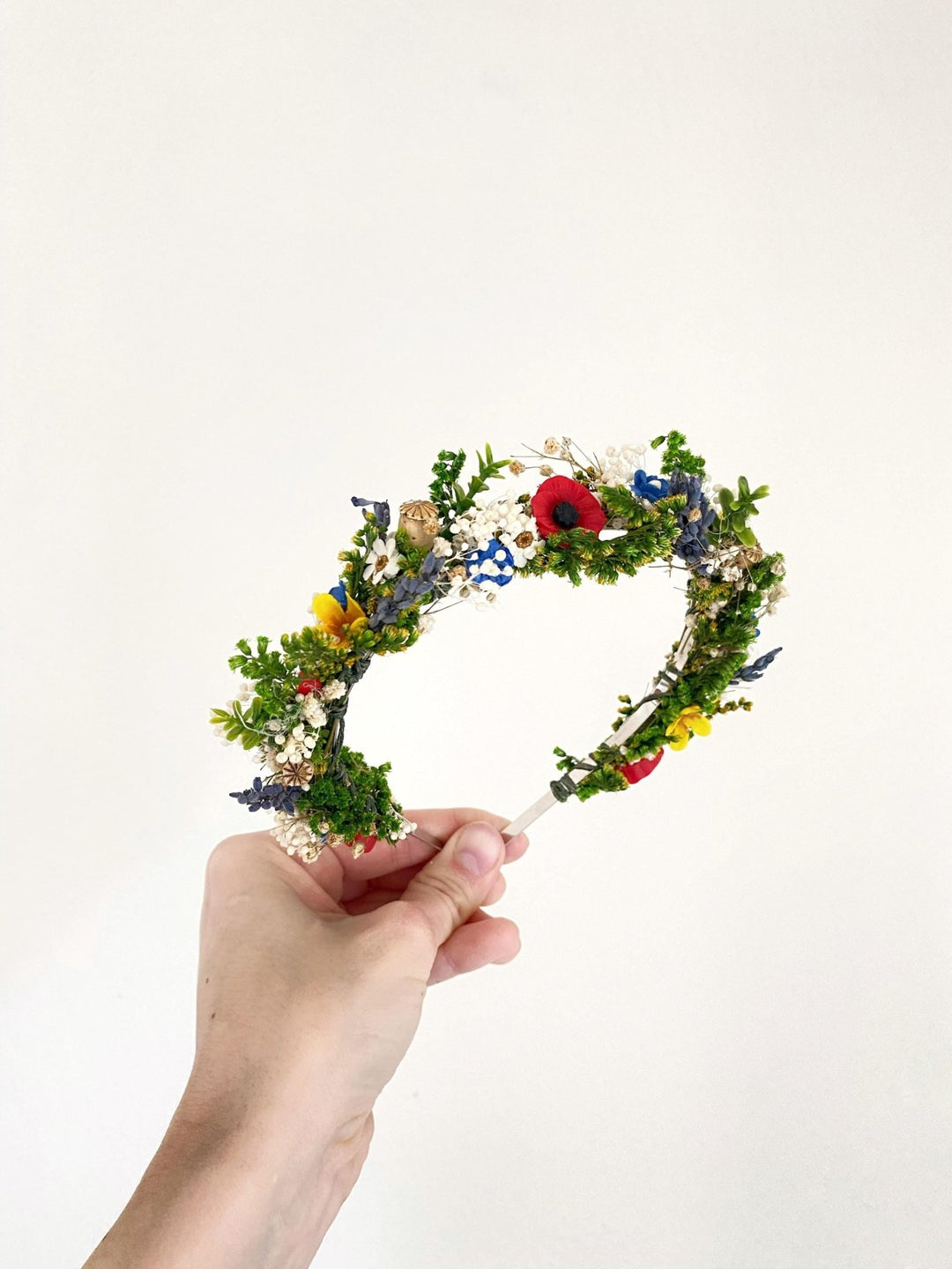 Folk Flower Headband: Slavic Wedding Hair Jewelry, Meadow Headpiece – handmade floral hair accessory by magaela