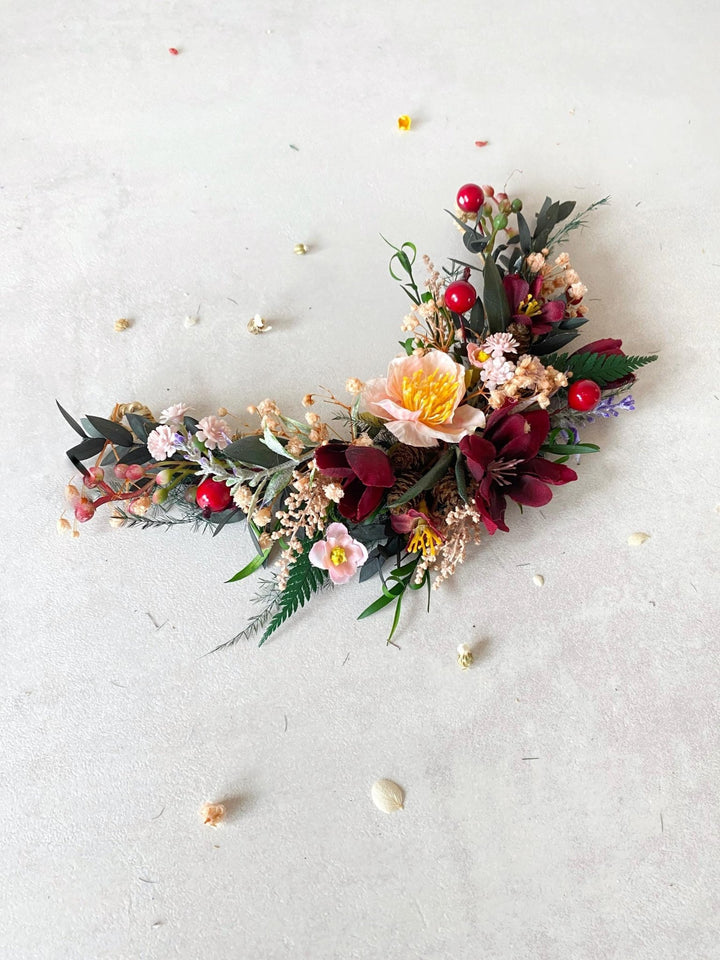 Woodland Wedding Hair Vine: Rustic Bridal Hair Comb, Berries – handmade floral hair accessory by magaela