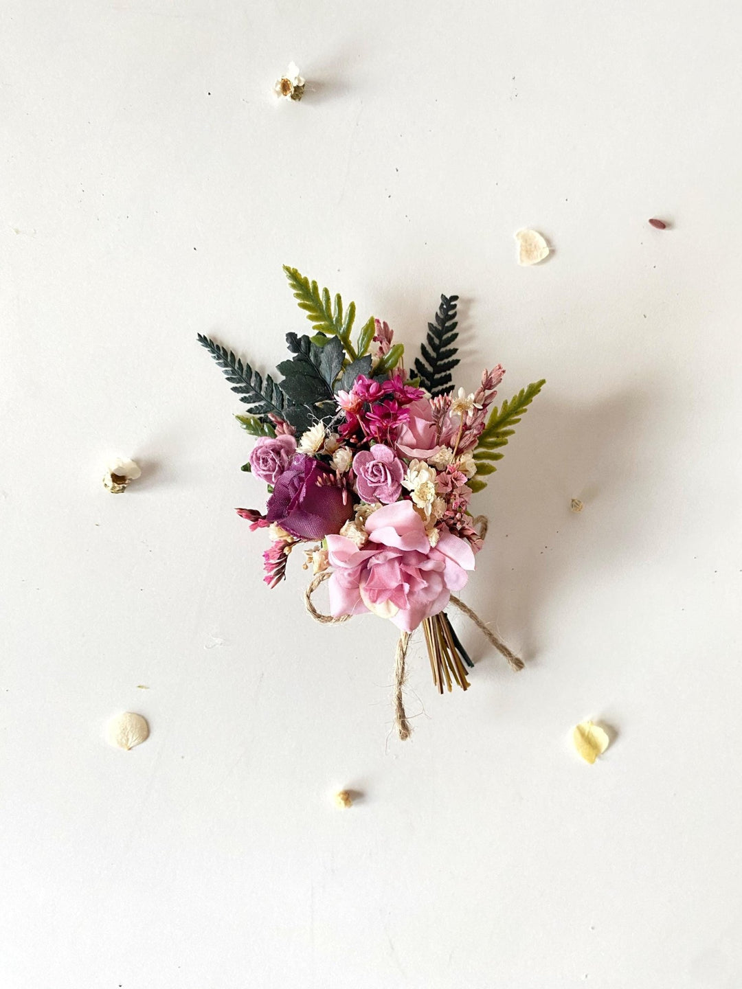 Purple Boho Boutonniere: Rustic Wedding Groom Accessory – handmade floral hair accessory by magaela