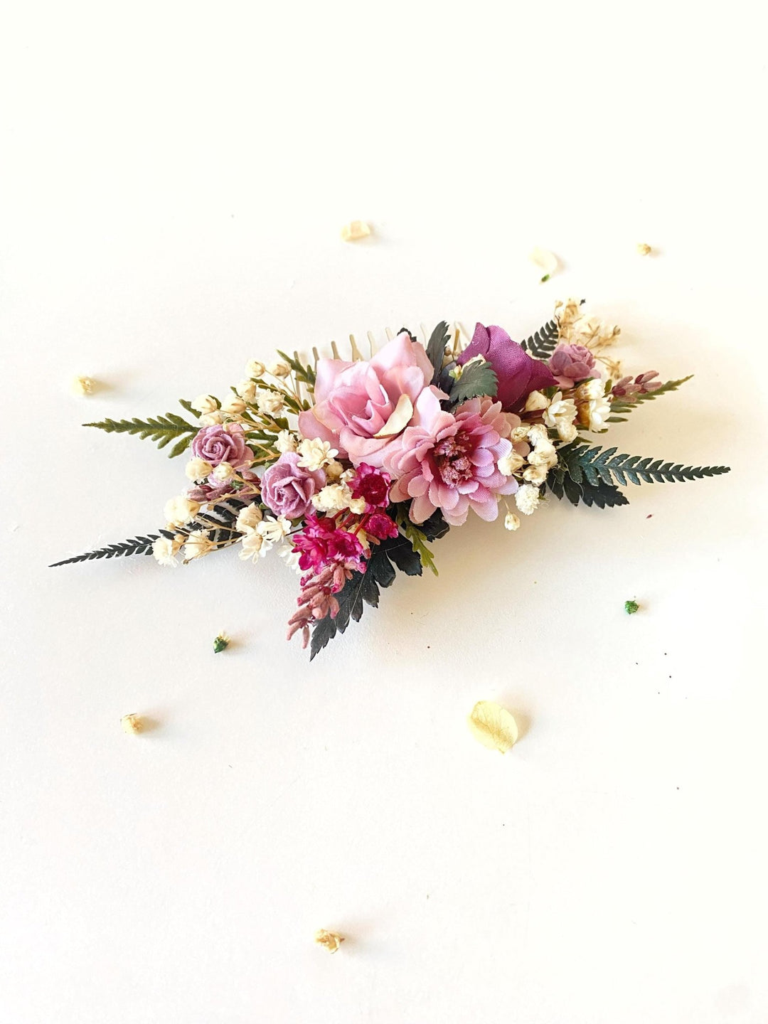 Purple Flower Hair Comb: Romantic Bridal Hair Accessories – handmade floral hair accessory by magaela