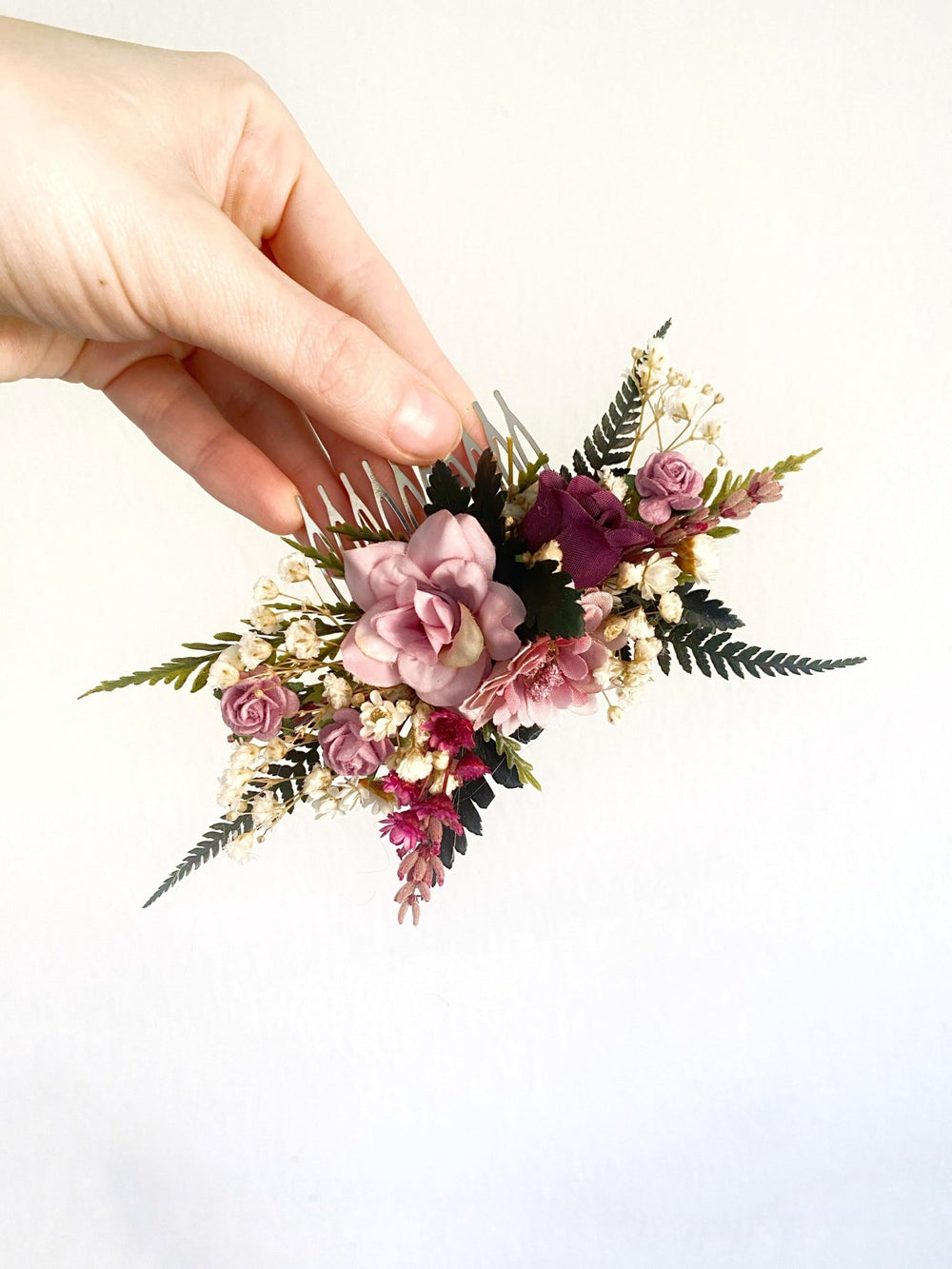 Purple Flower Hair Comb: Romantic Bridal Hair Accessories – handmade floral hair accessory by magaela
