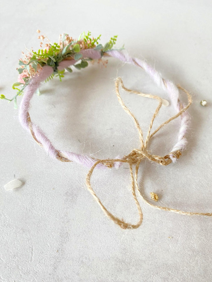 Newborn Flower Crown: Pink Floral Wreath, Baby Photo Prop – handmade floral hair accessory by magaela