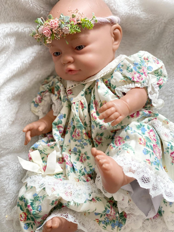 Newborn Flower Crown: Pink Floral Wreath, Baby Photo Prop – handmade floral hair accessory by magaela