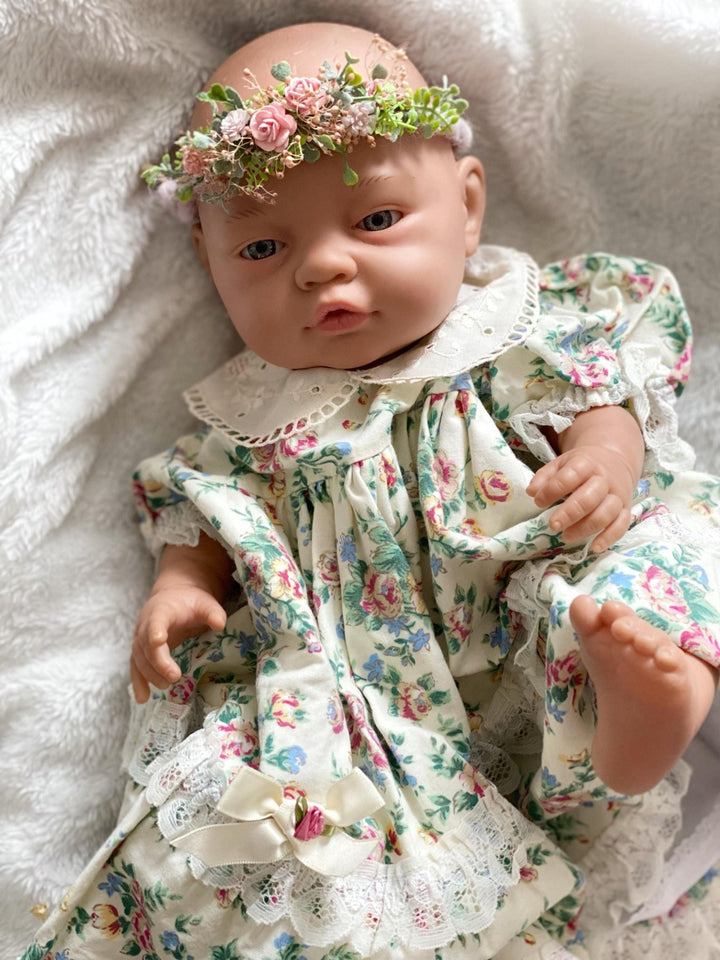 Newborn Flower Crown: Pink Floral Wreath, Baby Photo Prop – handmade floral hair accessory by magaela