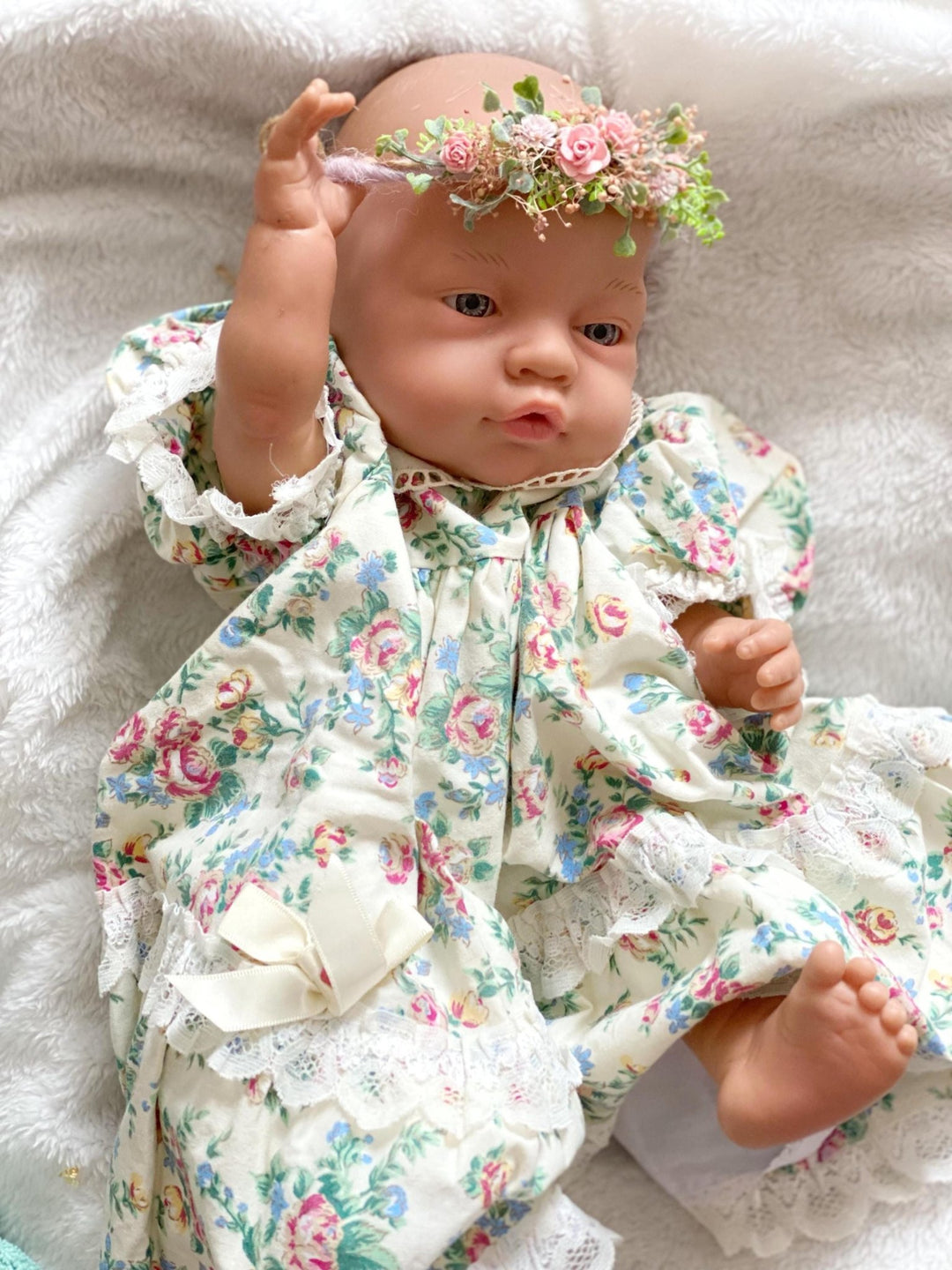 Newborn Flower Crown: Pink Floral Wreath, Baby Photo Prop – handmade floral hair accessory by magaela