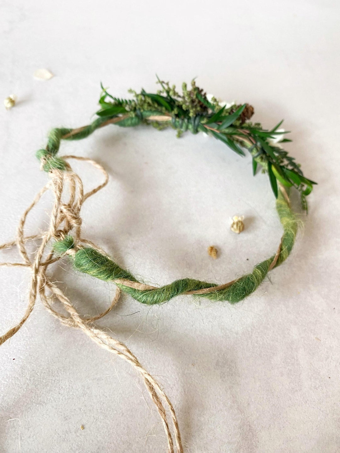 Woodland Newborn Flower Wreath: Greenery Photo Prop, Baby Crown – handmade floral hair accessory by magaela