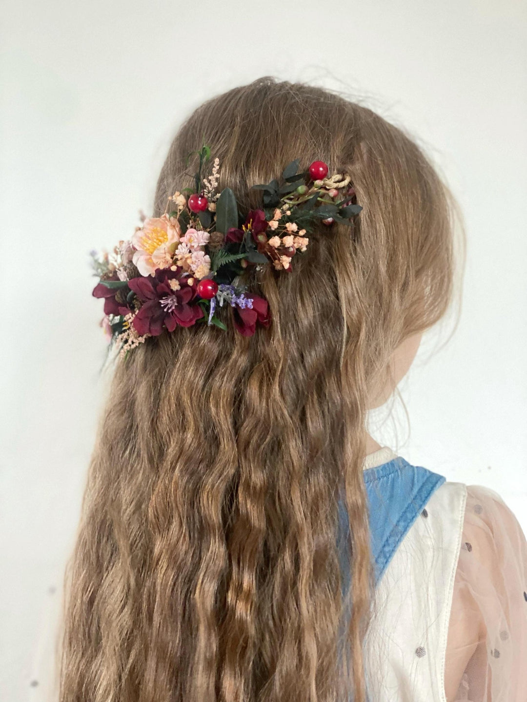 Woodland Wedding Hair Vine: Rustic Bridal Hair Comb, Berries – handmade floral hair accessory by magaela