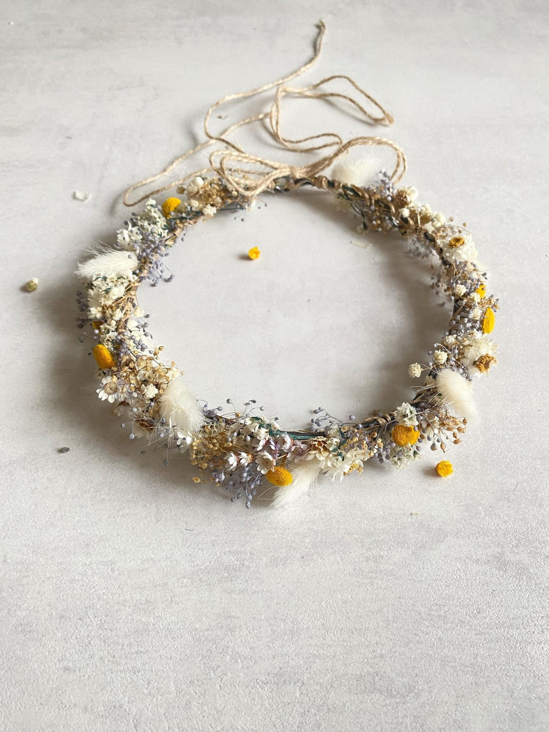 Preserved Flower Bridal Crown: Cottagecore Wedding Hair Wreath – handmade floral hair accessory by magaela