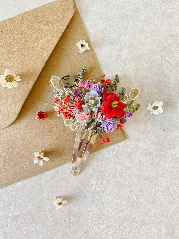 Flower Hair Clip: Bird & Lace - Wedding Hair Accessory – handmade floral hair accessory by magaela