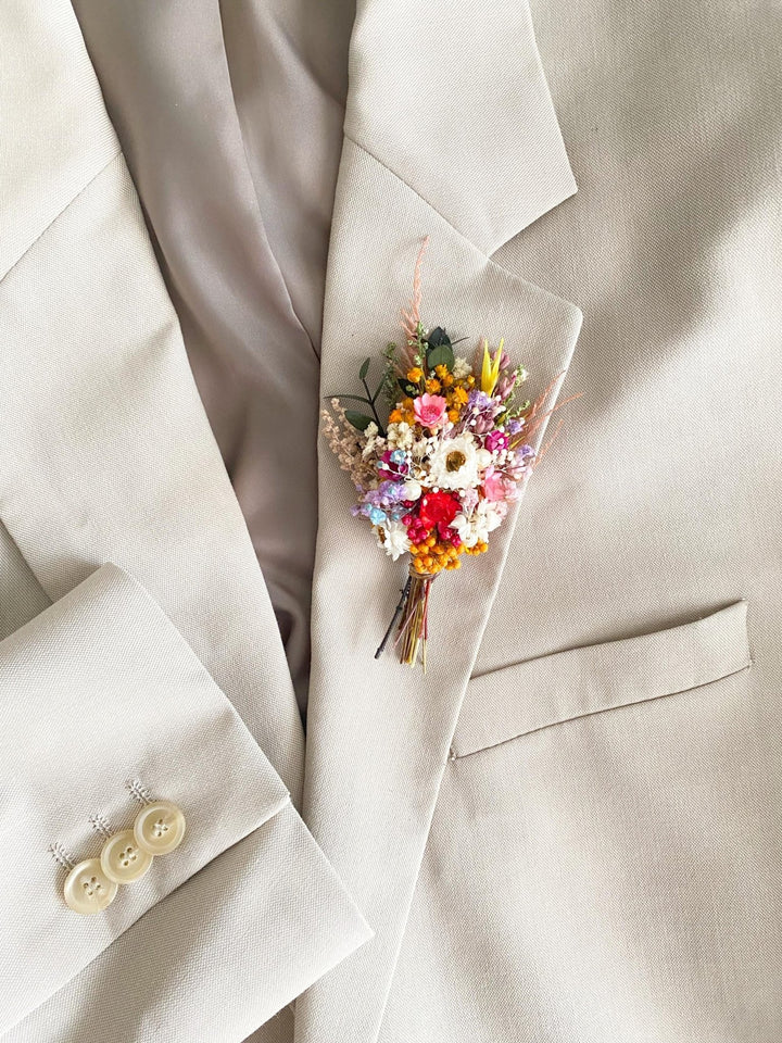 Rustic Meadow Boutonniere: Preserved Wildflower Groomsmen Corsage – handmade floral hair accessory by magaela