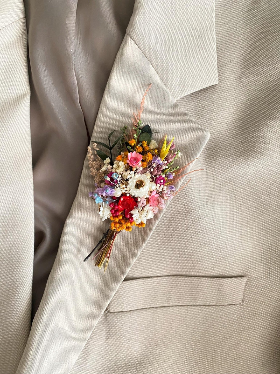Rustic Meadow Boutonniere: Preserved Wildflower Groomsmen Corsage – handmade floral hair accessory by magaela
