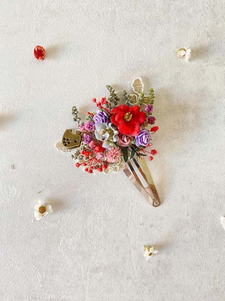 Flower Hair Clip: Bird & Lace - Wedding Hair Accessory – handmade floral hair accessory by magaela