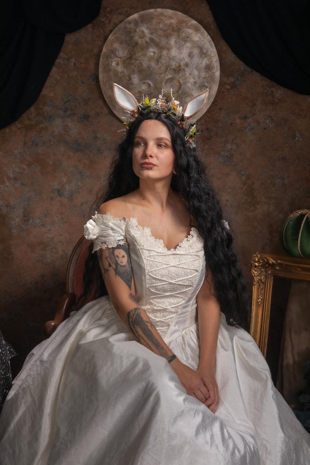 Woodland Deer Ears Headpiece: Fairytale Flower Crown, Cosplay Costume – handmade floral hair accessory by magaela