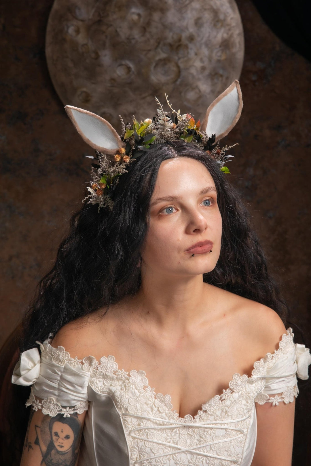 Woodland Deer Ears Headpiece: Fairytale Flower Crown, Cosplay Costume – handmade floral hair accessory by magaela