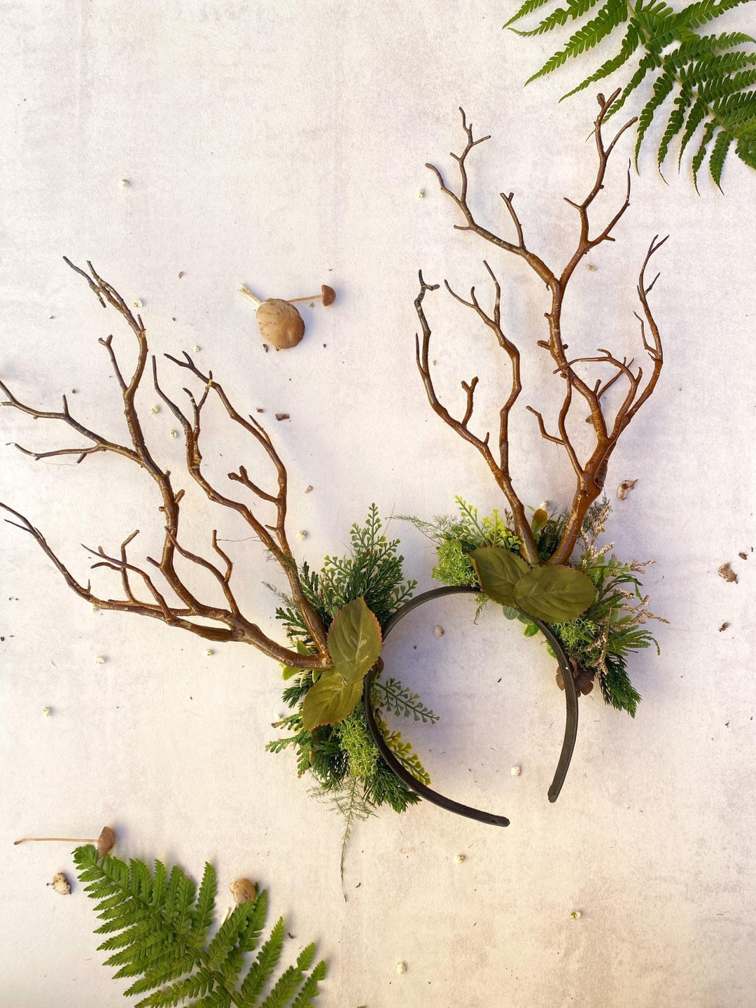 Woodland Antler Crown: Greenery Fairy Headband – handmade floral hair accessory by magaela
