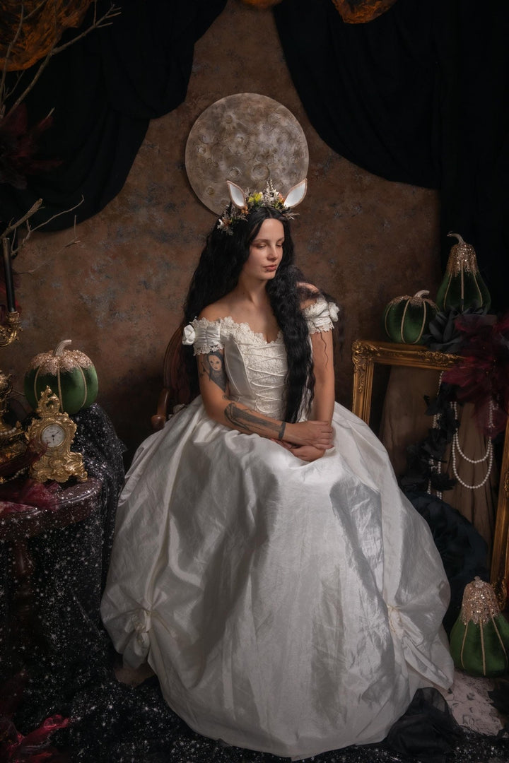 Woodland Deer Ears Headpiece: Fairytale Flower Crown, Cosplay Costume – handmade floral hair accessory by magaela