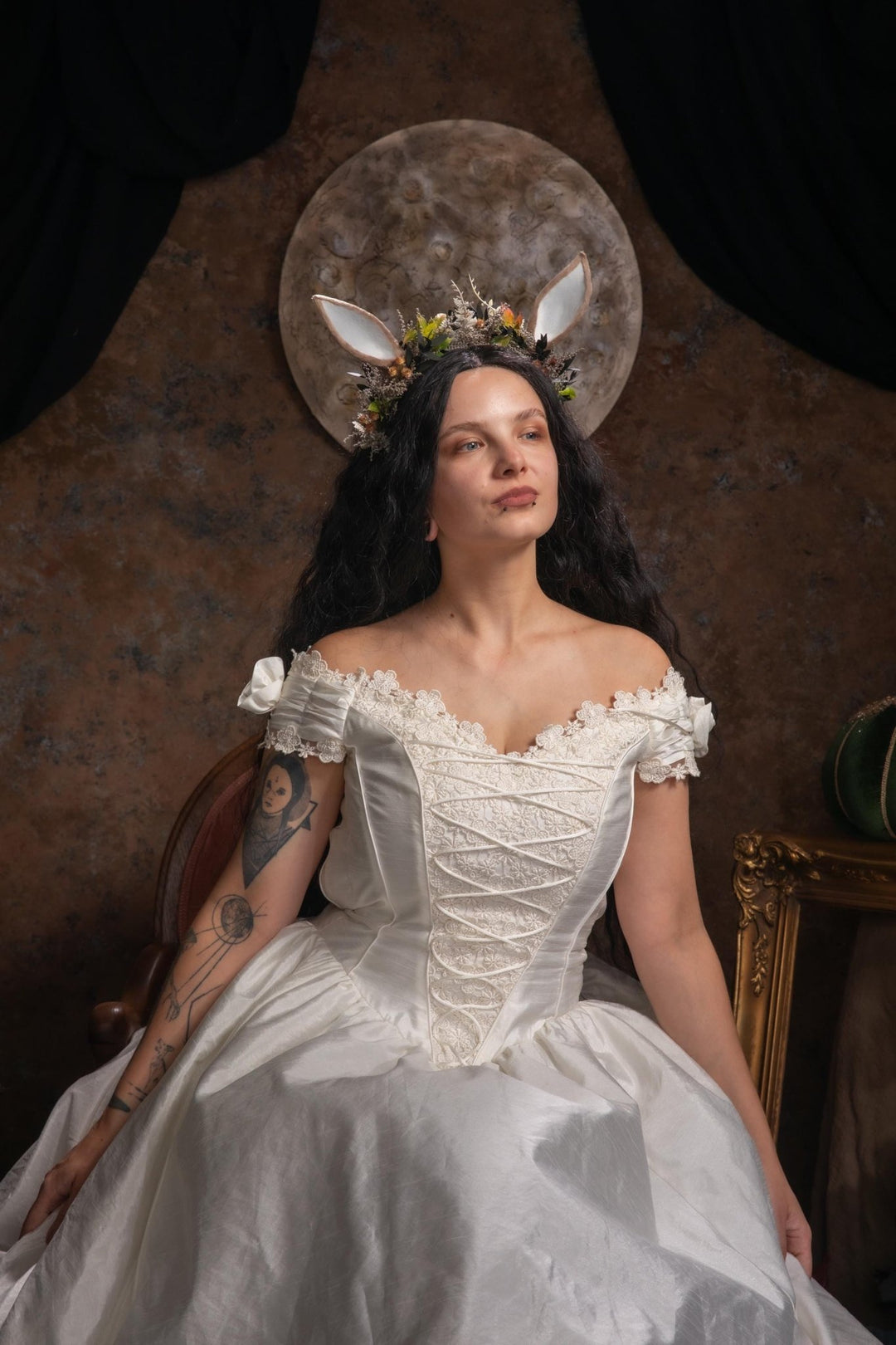 Woodland Deer Ears Headpiece: Fairytale Flower Crown, Cosplay Costume – handmade floral hair accessory by magaela