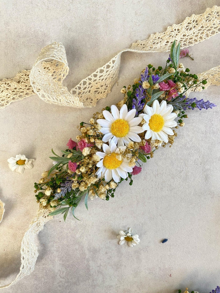 Floral Dog Collar: Lavender Daisy Flower Pet Collar - Wedding Accessory – handmade floral hair accessory by magaela