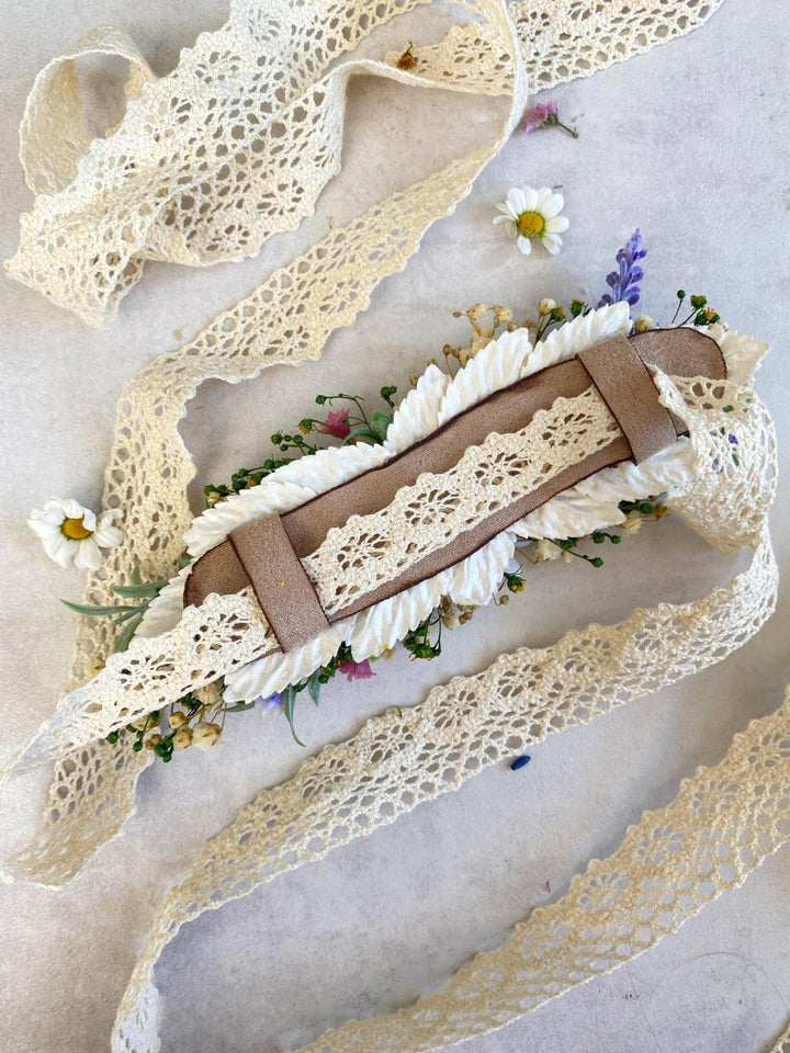 Floral Dog Collar: Lavender Daisy Flower Pet Collar - Wedding Accessory – handmade floral hair accessory by magaela