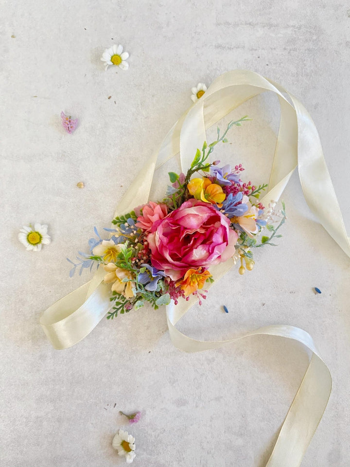 Floral Dog Collar - Garden Wedding Flower Collar (S Size) – handmade floral hair accessory by magaela