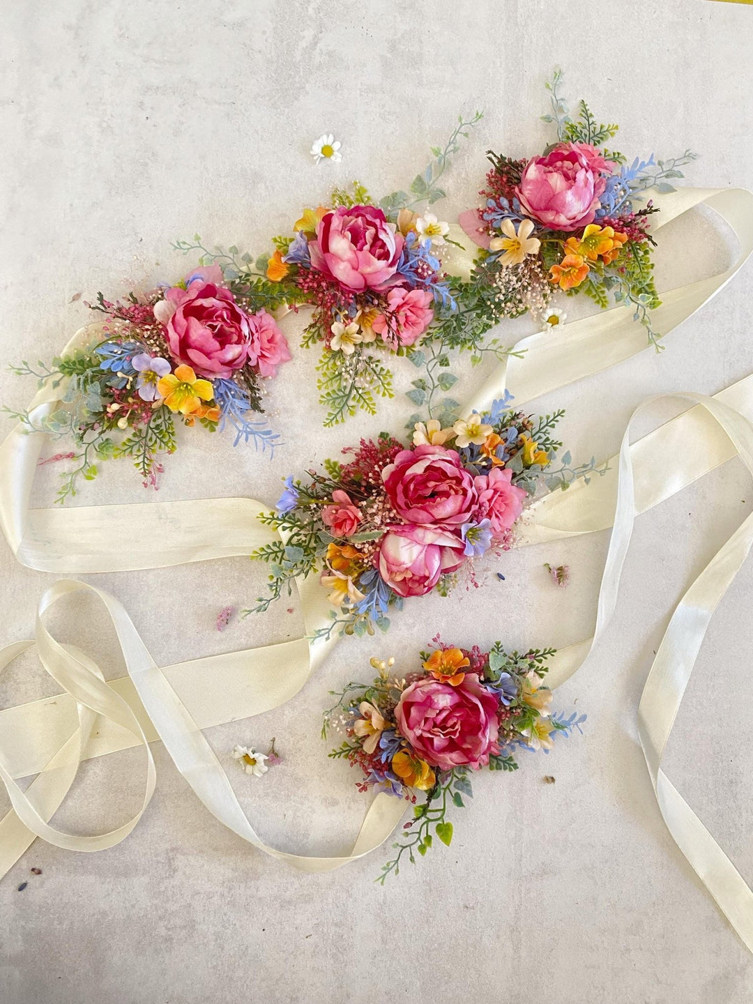 Floral Dog Collar - Garden Wedding Flower Collar (S Size) – handmade floral hair accessory by magaela