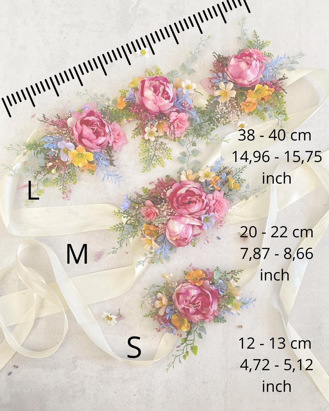 Floral Dog Collar: Garden Wedding Flower Collar, M Size – handmade floral hair accessory by magaela