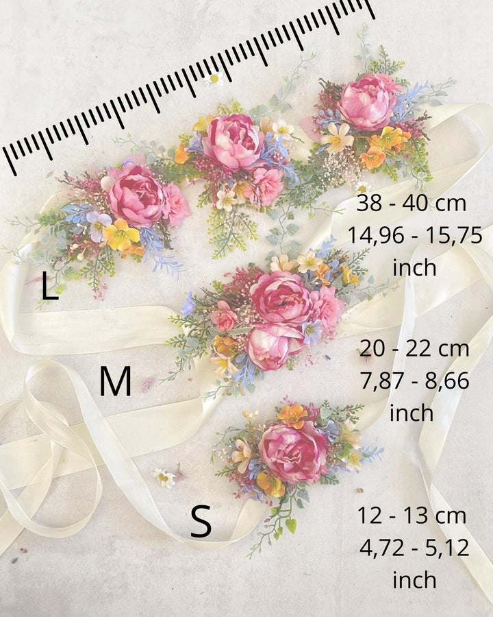 Floral Dog Collar: Garden Wedding Flower Collar, M Size – handmade floral hair accessory by magaela