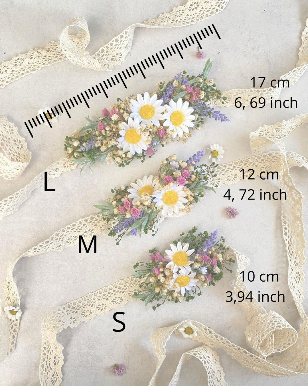 Floral Dog Collar: Lavender & Daisy Flower Collar, Wedding Accessory – handmade floral hair accessory by magaela