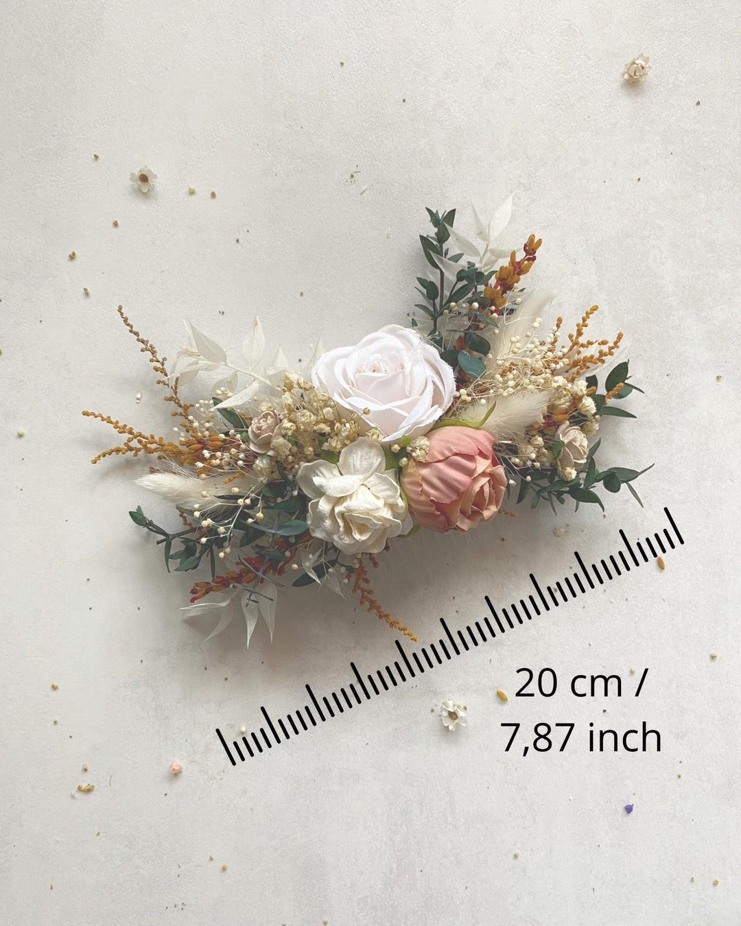 Rustic Wedding Flower Crown with Hair Comb In Earthy tones – handmade floral hair accessory by magaela