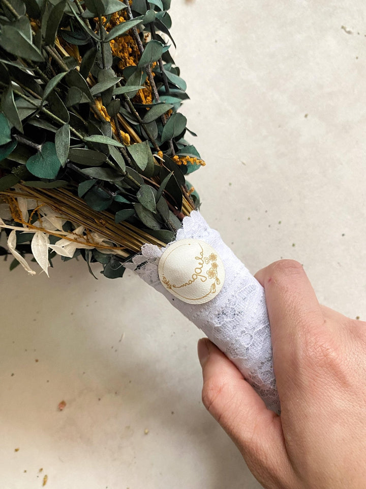 Earthy tones Bridal Bouquet: Rustic Autumn Boho Wedding – handmade floral hair accessory by magaela