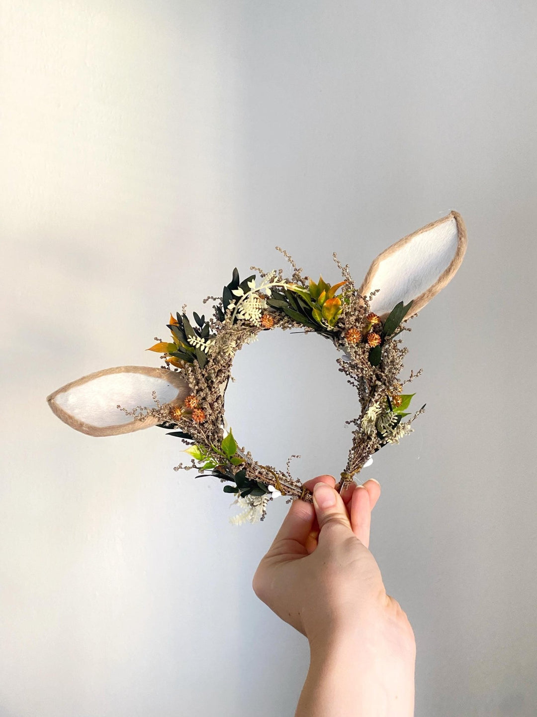 Woodland Deer Ears Headpiece: Fairytale Flower Crown, Cosplay Costume – handmade floral hair accessory by magaela