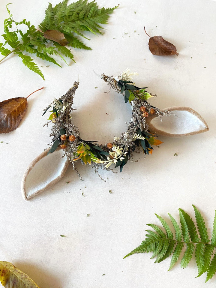 Woodland Deer Ears Headpiece: Fairytale Flower Crown, Cosplay Costume – handmade floral hair accessory by magaela