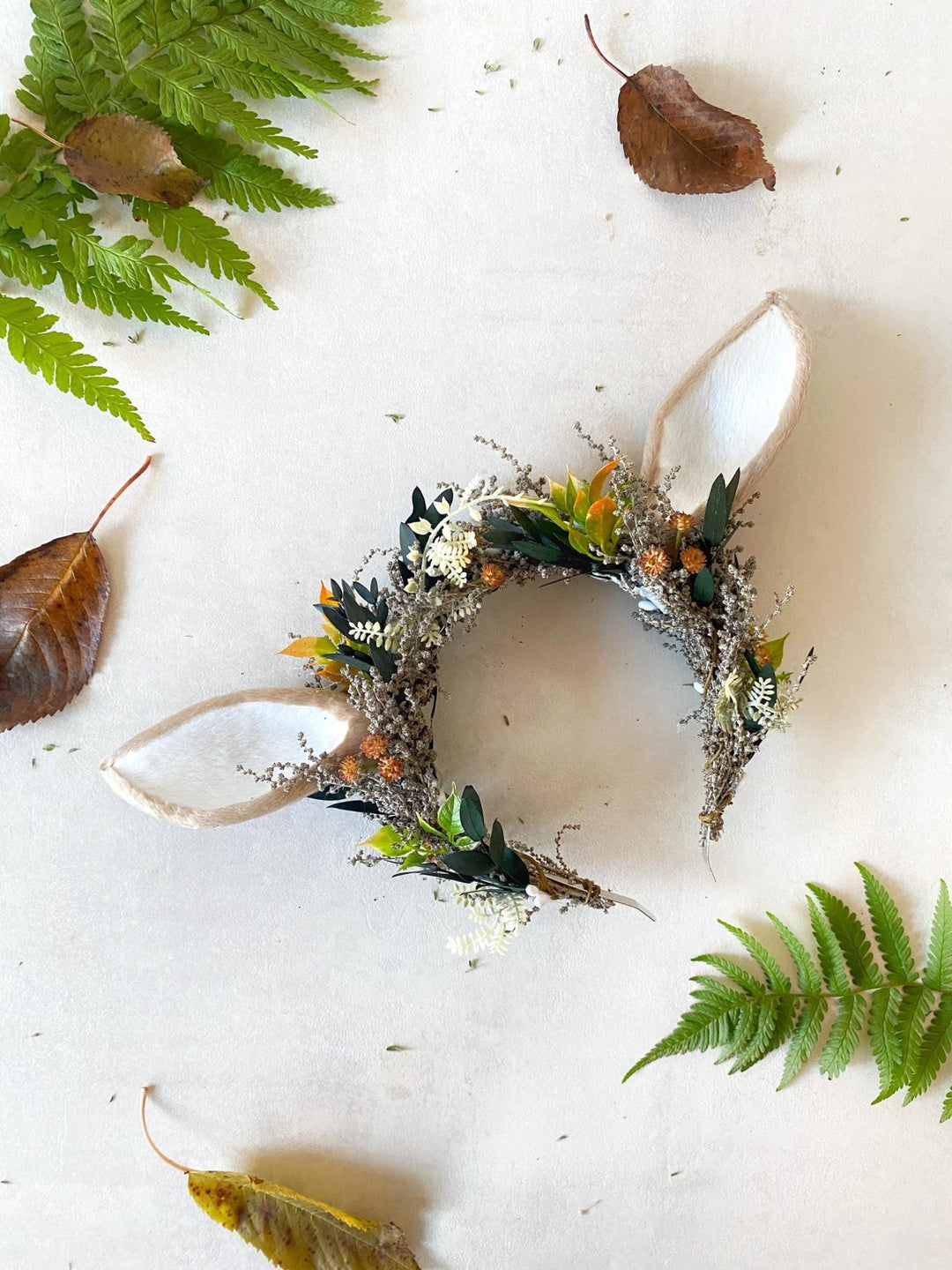 Woodland Deer Ears Headpiece: Fairytale Flower Crown, Cosplay Costume – handmade floral hair accessory by magaela