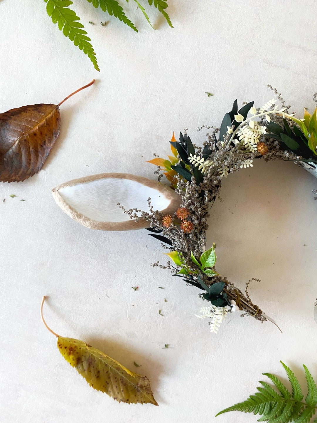 Woodland Deer Ears Headpiece: Fairytale Flower Crown, Cosplay Costume – handmade floral hair accessory by magaela